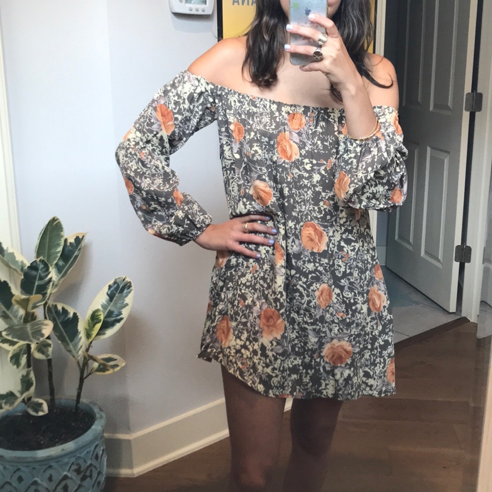 For Love and Lemons Floral Off the shoulder dress
